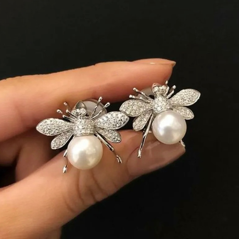 Fashion Bee 925 Silver Filled Party Stud Earring Women Cubic Zircon Jewelry